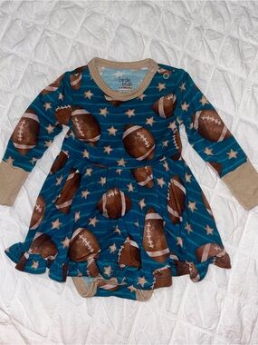 Birdie Bean - “Wilson” twirl dress - Football twirl dress - Bodysuit